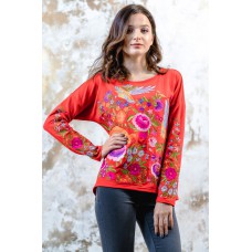 Embroidered sweatshirt "Fairy World" Red